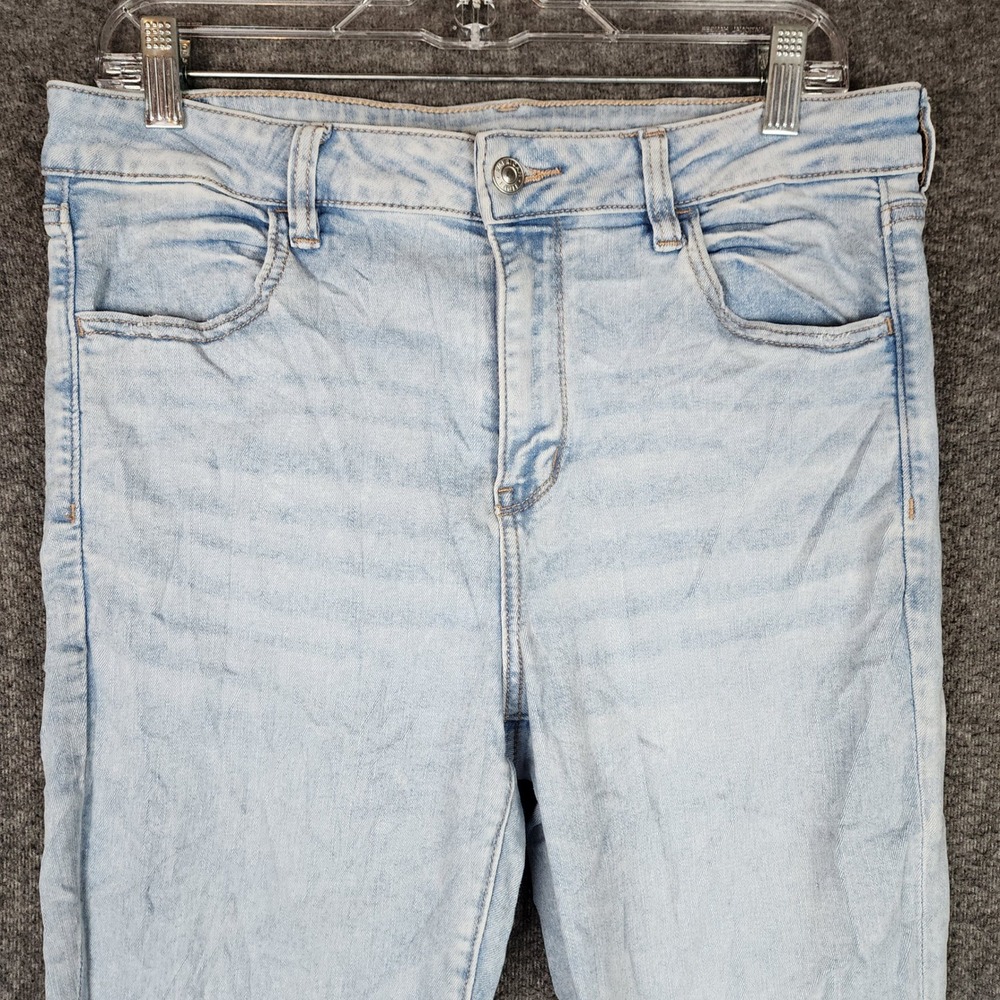 American Eagle Jeans Womens 14 Next Level Stretch Light Wash Skinny High Rise - Picture 3 of 9